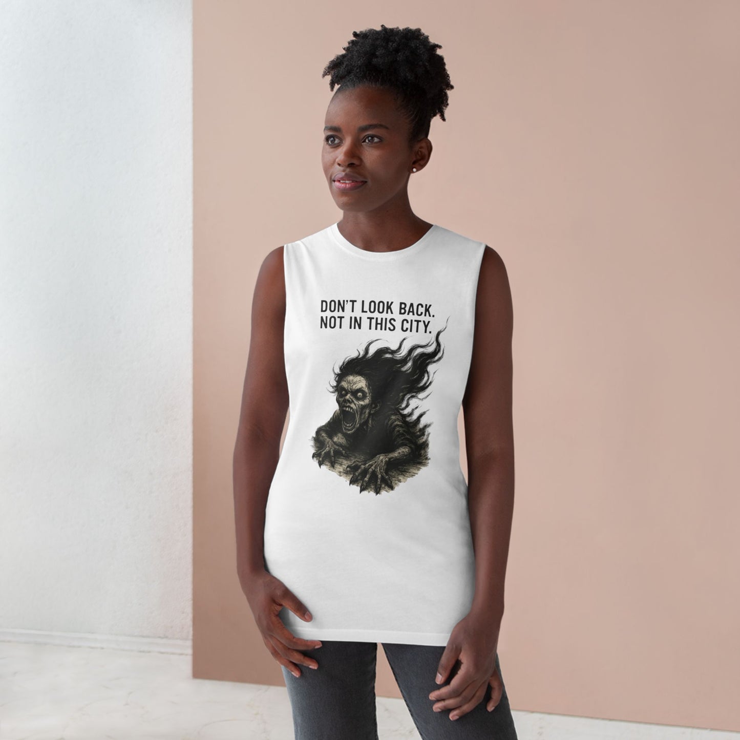 Chilling Unisex Barnard Tank - Horror Fan Gift, Graphic Tank Top, Casual Summer Wear, Spooky Apparel, Unisex Streetwear
