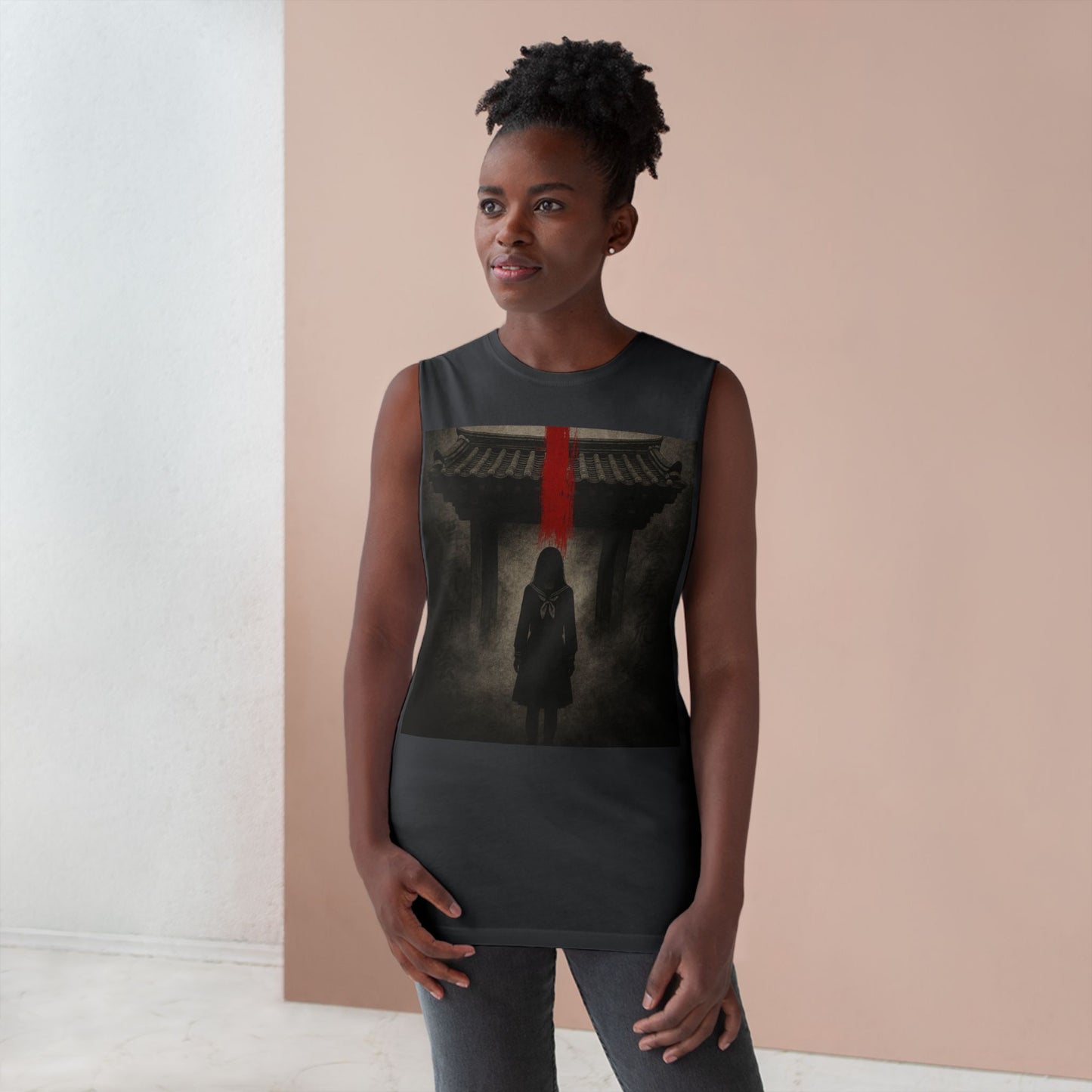 Tank Top - Hanok Haunting Unisex Tank Inspired by Traditional Korean Houses and Whispering Corridors Series