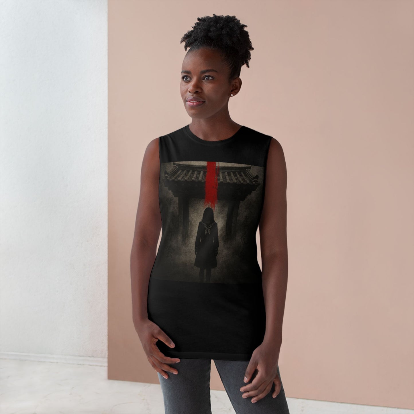 Tank Top - Hanok Haunting Unisex Tank Inspired by Traditional Korean Houses and Whispering Corridors Series